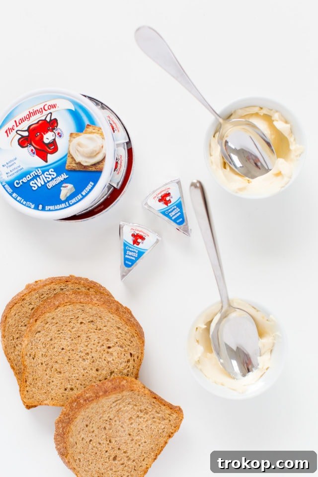 Plain cream cheese and bread