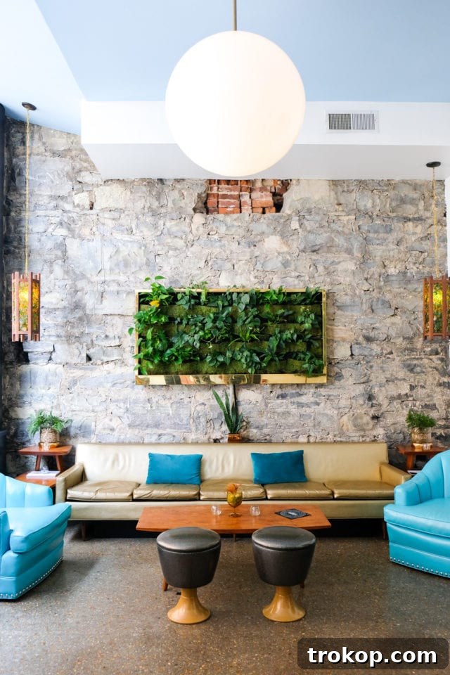 Exterior of a stylish building in Chattanooga with unique architectural details