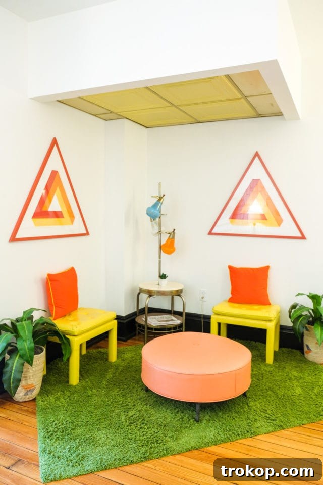 Serene spa waiting area with comfortable seating