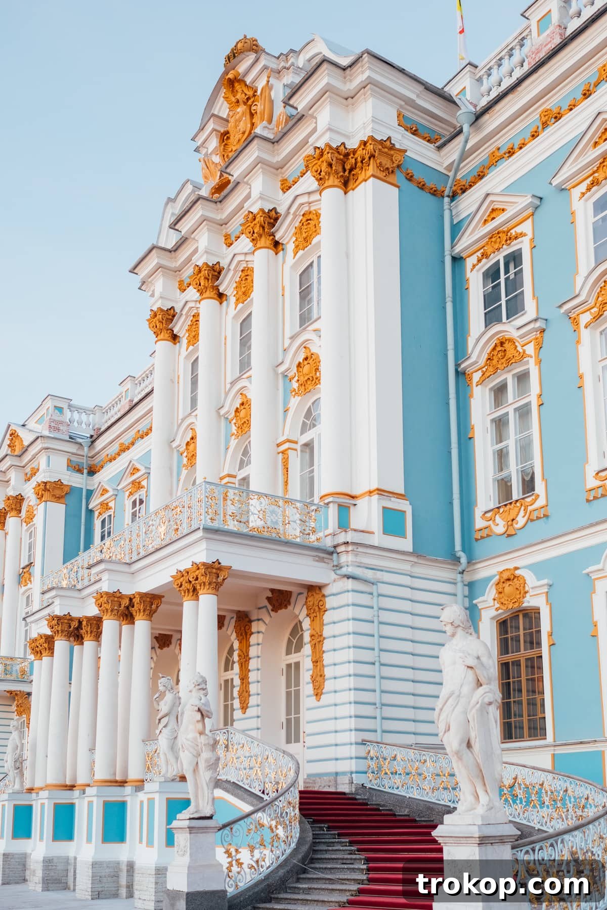 Magnificent golden interiors of a palace in St. Petersburg