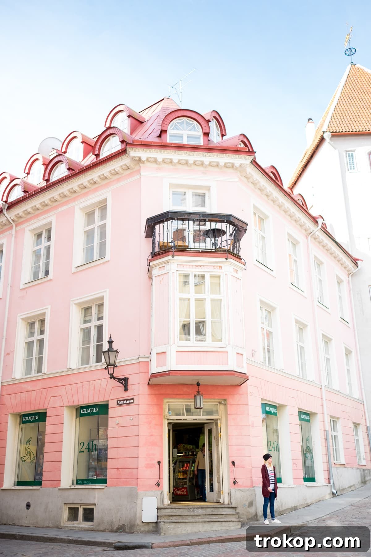 Picturesque street scene with colorful facades in Tallinn