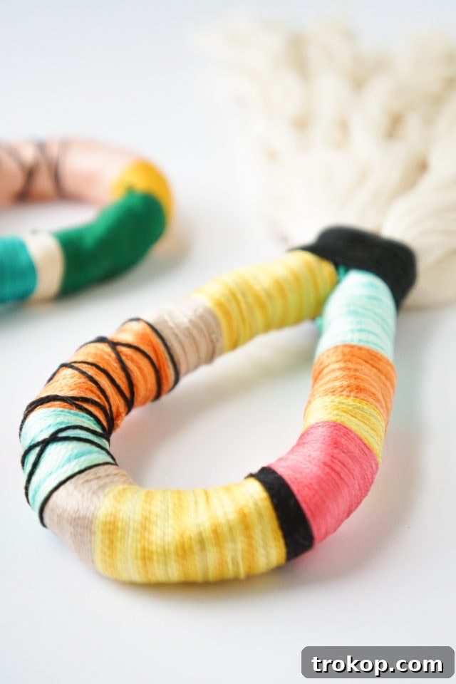 DIY Door Handle Tassel Materials Laid Out