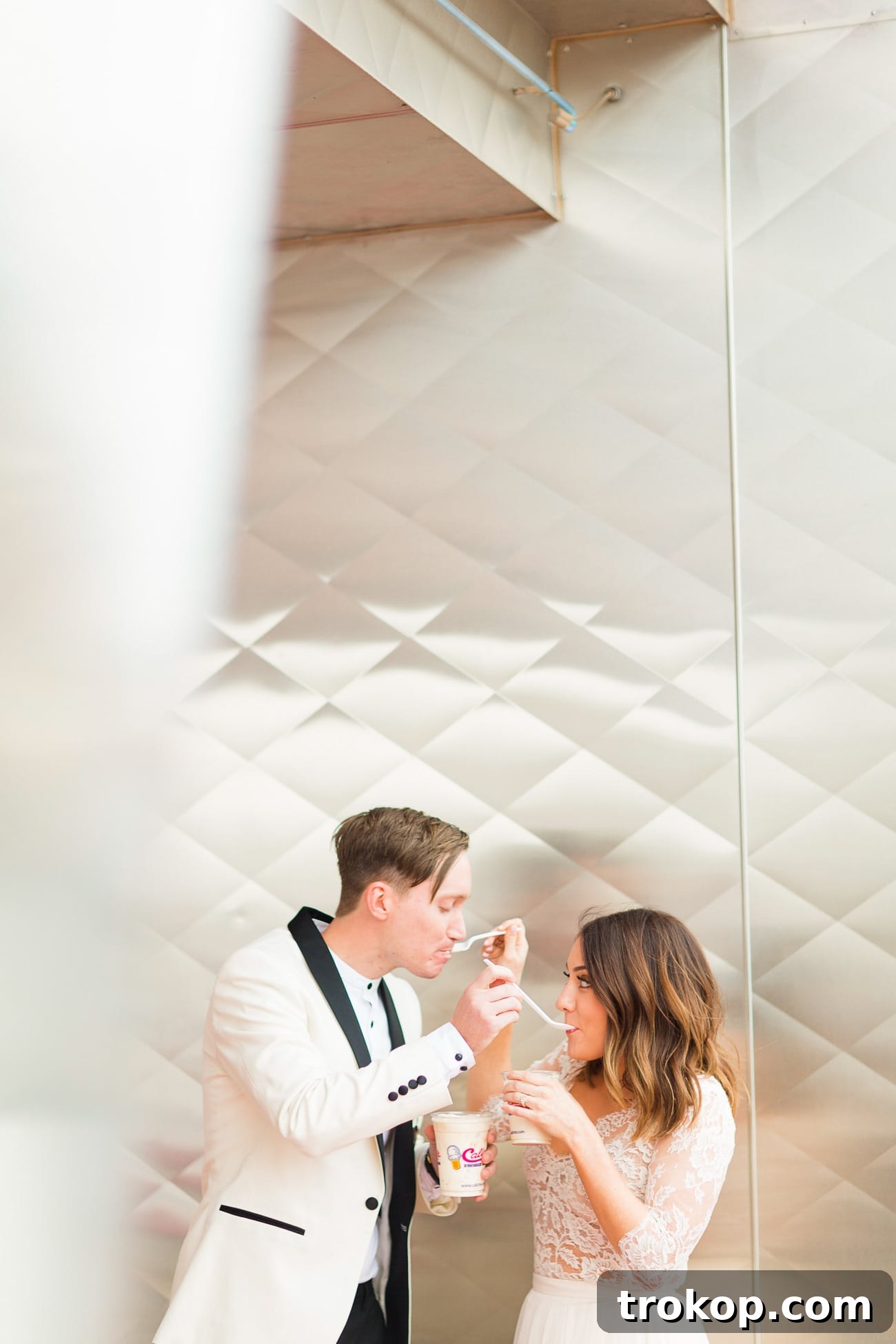 Beautiful bridal gown detail during the White Sands wedding photos