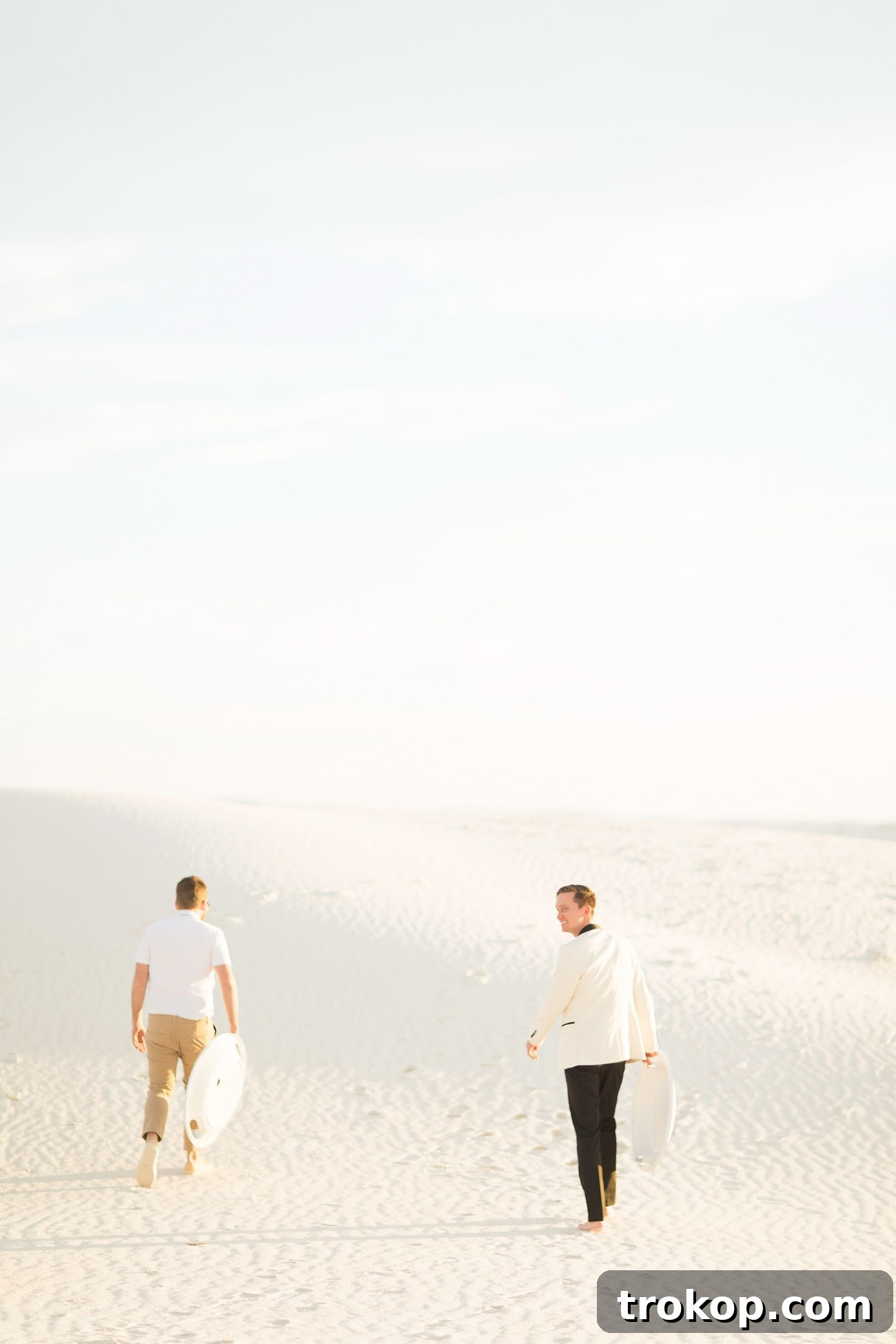 Close-up shot of the bride's details during a White Sands elopement