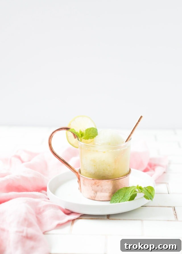 Scooping lime sorbet for a Moscow Mule Float