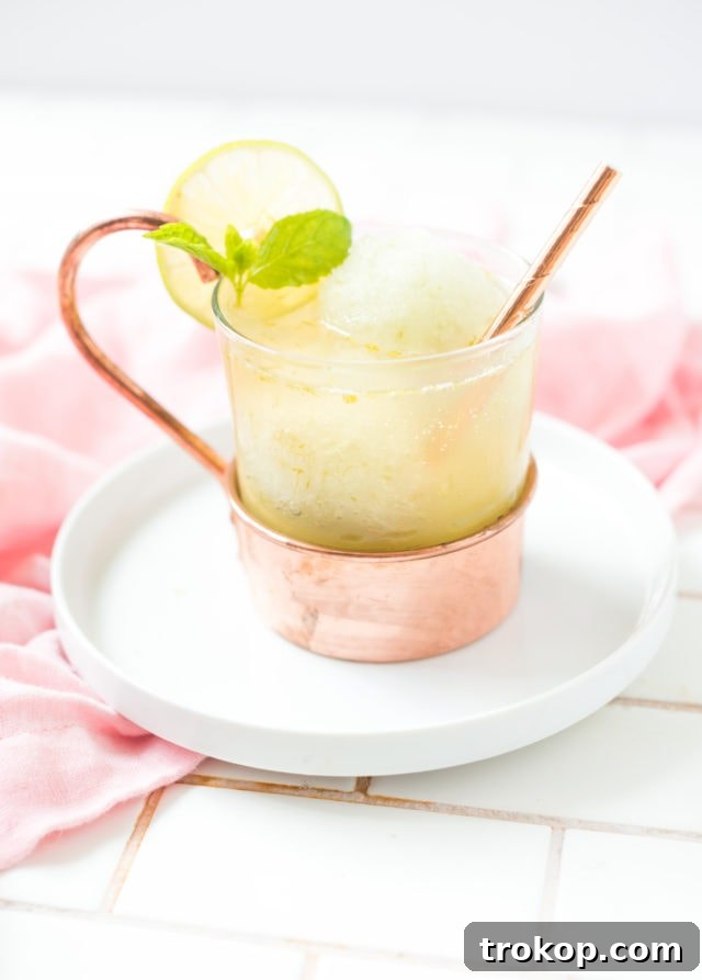 A tray of pre-scooped lime sorbet for easy party serving