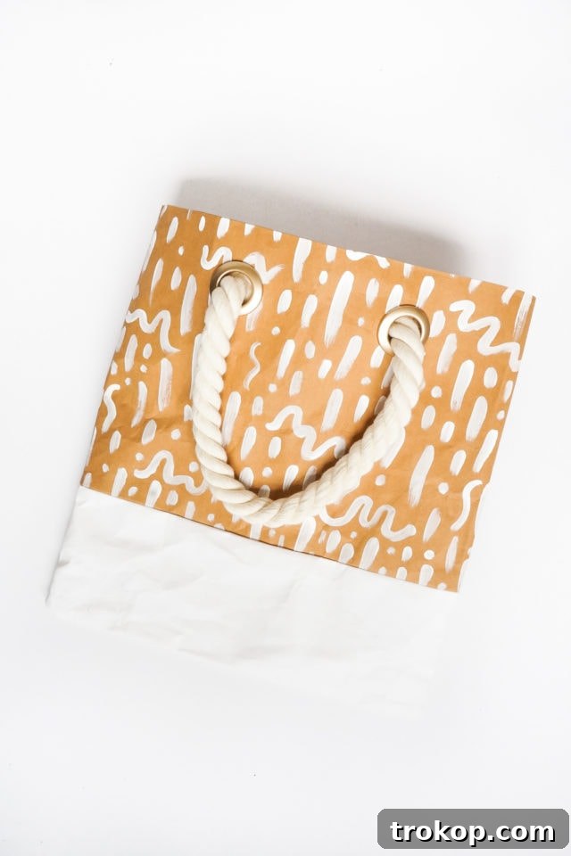 DIY Pattern Paper Leather Tote by Ashley Rose of Sugar & Cloth, a top lifestyle blog in Houston, Texas