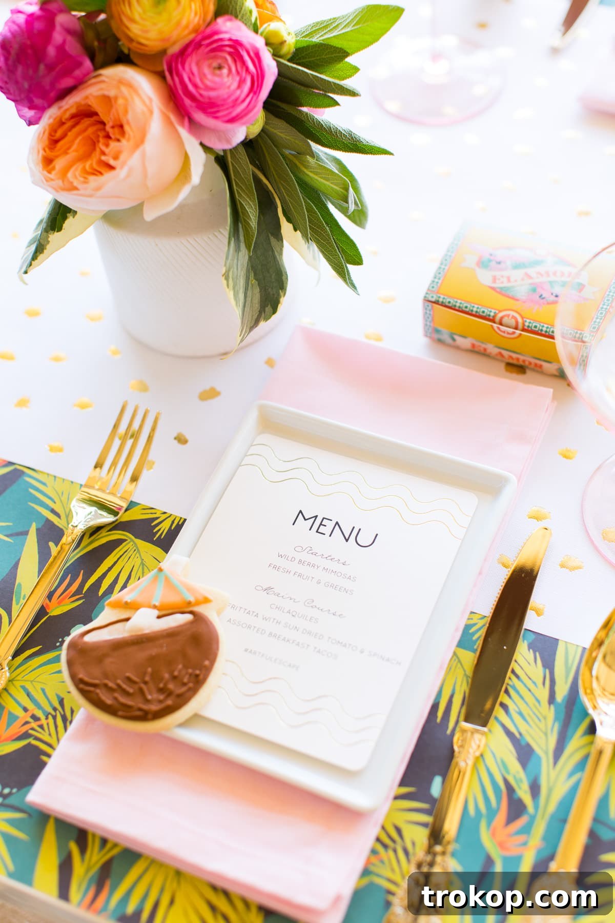 Round Top Blogger Retreat: A Pastel Poolside Brunch by top Houston lifestyle blogger Ashley Rose of Sugar and Cloth featuring elegant table settings and vibrant floral arrangements.