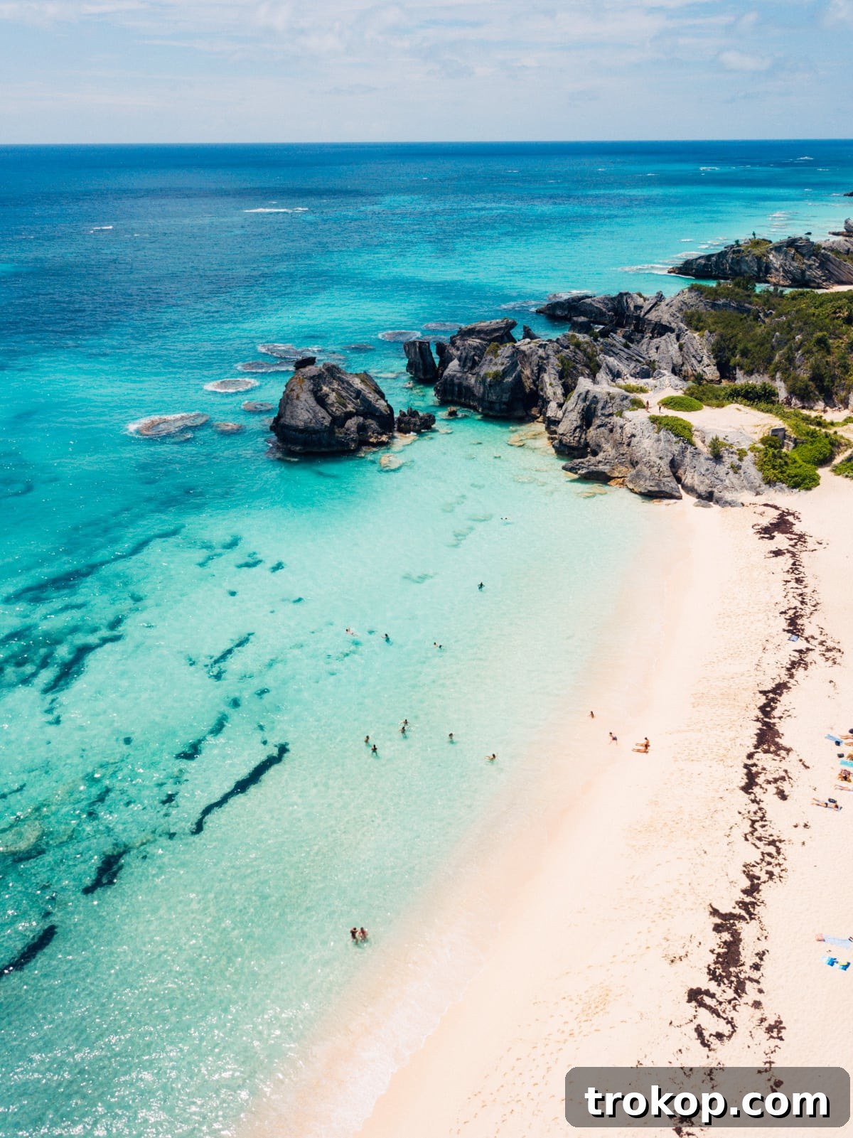 Traveler enjoying the pink sands of Bermuda's Warwick Long Bay Beach