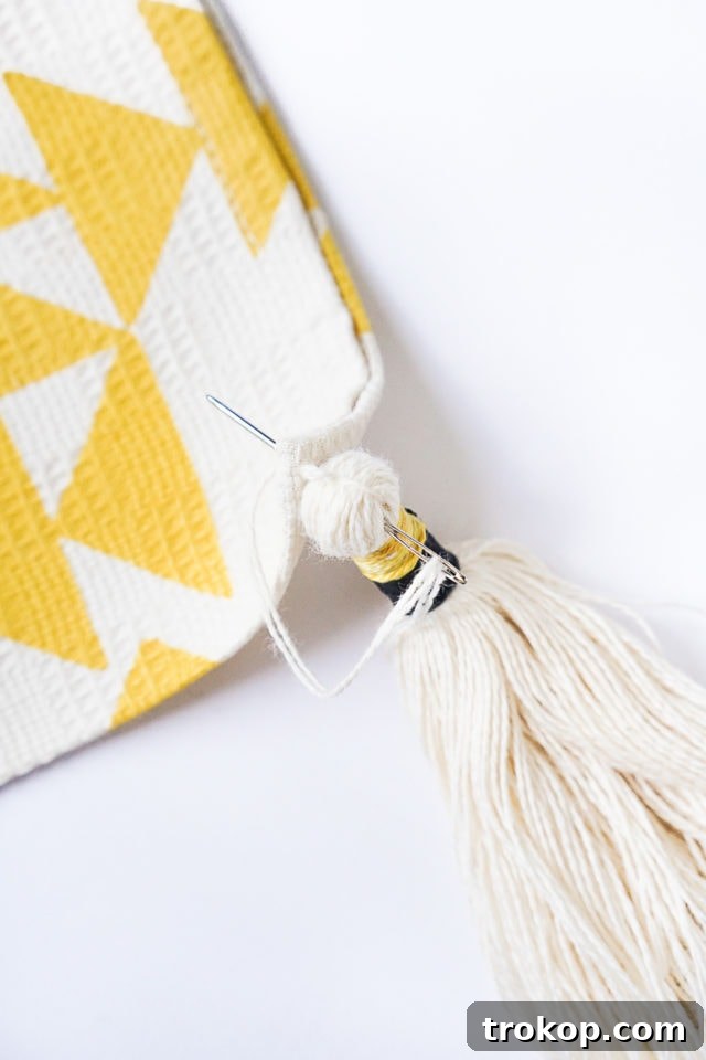 DIY Tasseled Throw Pillows by Ashley Rose of Sugar & Cloth, a top lifestyle blog in Houston, Texas