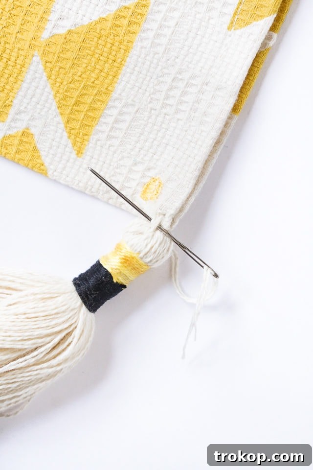 DIY Tasseled Throw Pillows by Ashley Rose of Sugar & Cloth, a top lifestyle blog in Houston, Texas