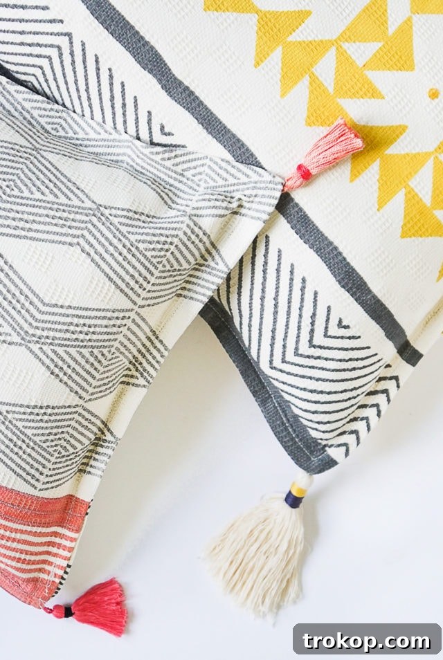 DIY Tasseled Throw Pillows by Ashley Rose of Sugar & Cloth, a top lifestyle blog in Houston, Texas