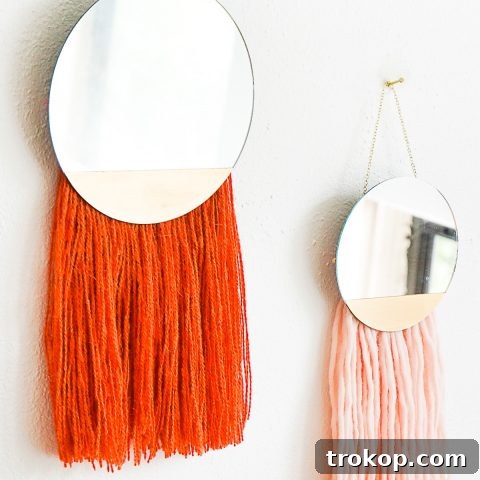 DIY Fringed Mirror Wall Hanging by Ashley Rose of Sugar & Cloth, a top lifestyle blog in Houston, Texas