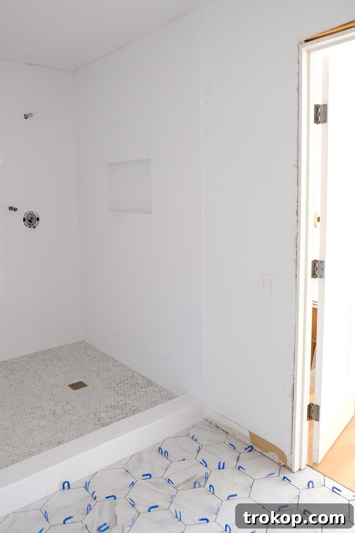 One Room Challenge Week 5 Update: The Master Bathroom is Coming Together by Top Houston lifestyle blogger Ashley Rose of Sugar and Cloth