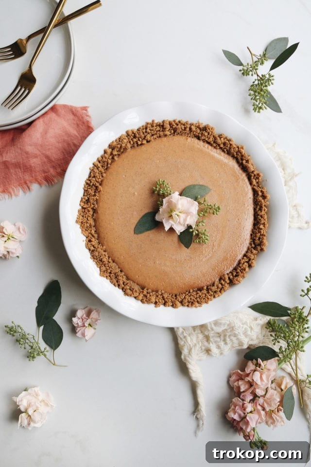 Easy No-Bake Gingersnap Pumpkin Pie for the Holidays