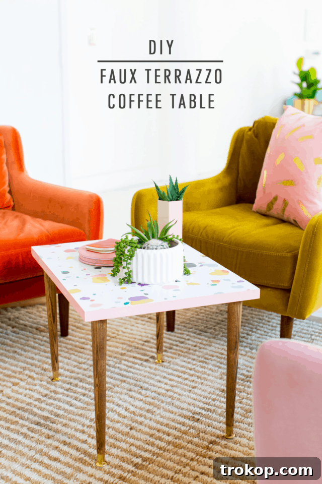 Stylish Faux Terrazzo Coffee Table DIY 11 Inspirational collage of various DIY home decor projects and ideas