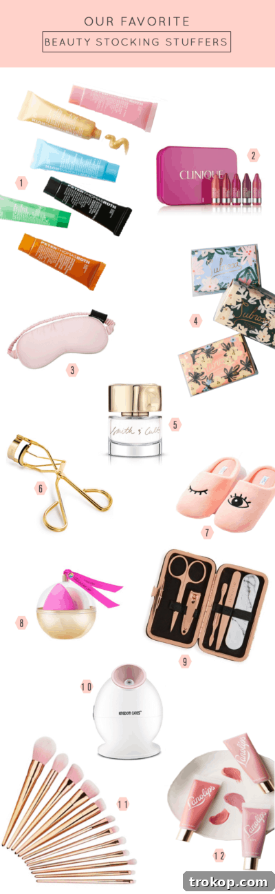 Beauty Baubles for Your Christmas Stocking 2 A curated collection of the best and cutest beauty stocking stuffers for the holiday season, featuring skincare, makeup, and pampering essentials, by Ashley Rose of Sugar & Cloth, a top Houston Lifestyle Blog.