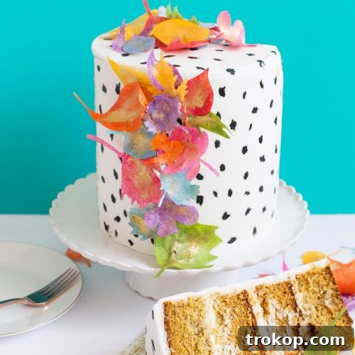 Spiced Chai Cake with Edible Leaves