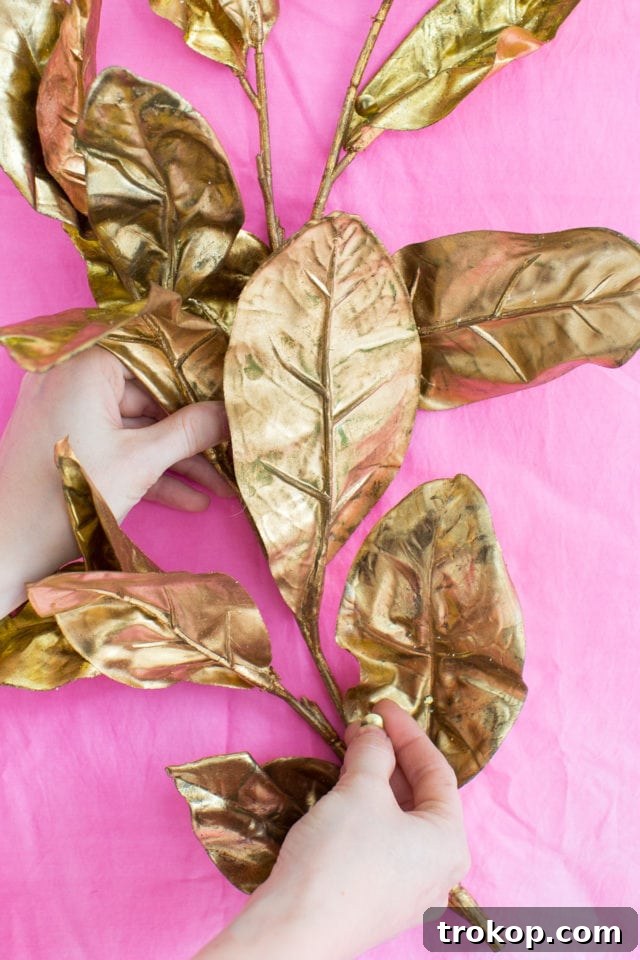 DIY Gold Leaf Photo Backdrop by top Houston Lifestyle blogger Ashley Rose of Sugar and Cloth