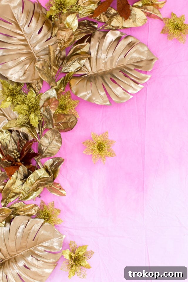 DIY Gold Leaf Photo Backdrop by top Houston Lifestyle blogger Ashley Rose of Sugar and Cloth