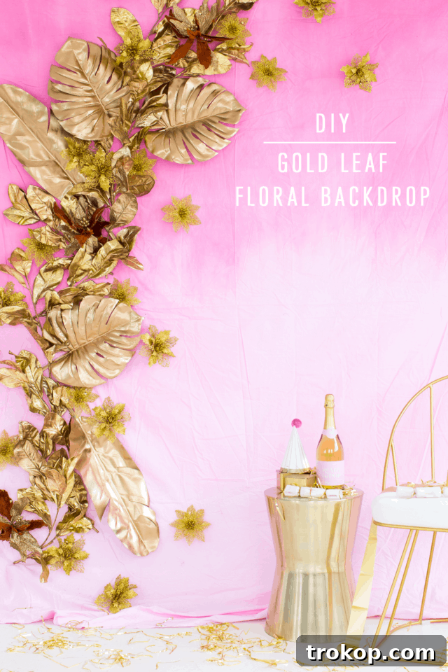 DIY Gold Leaf Photo Backdrop by top Houston Lifestyle blogger Ashley Rose of Sugar and Cloth