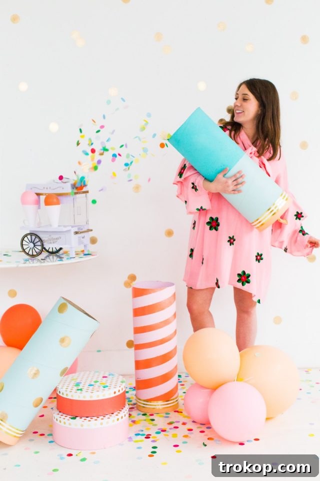 Epic DIY Confetti Blasts 2 Vibrant Jumbo DIY Confetti Poppers, perfect for New Year's Eve or birthday parties