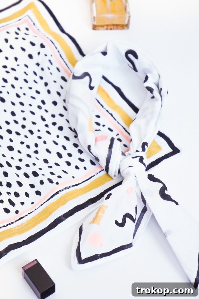 DIY Patterned Neckerchief: A No-Sew Project 9 Completed pattern design idea