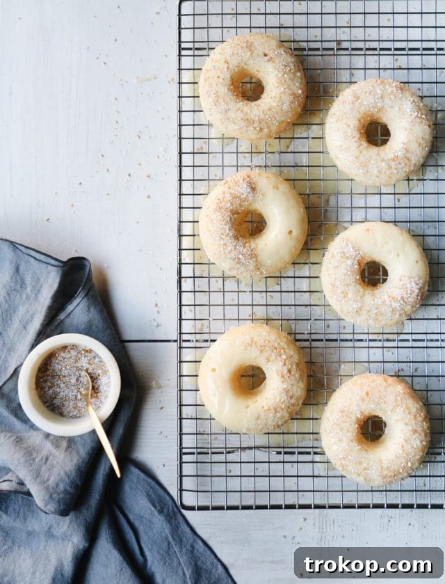 Champagne Infused Doughnuts with Velvety White Chocolate Glaze 4 Champagne Donut ingredients laid out for baking by Ashley Rose of Sugar and Cloth