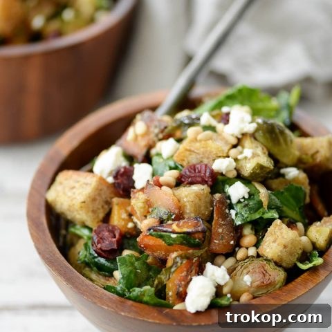 Wintery Panzanella Salad, a delightful and healthy dish perfect for winter gatherings.