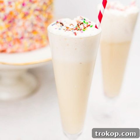 creamy birthday cake cocktail recipe by top Houston lifestyle blogger Ashley Rose of Sugar and Cloth