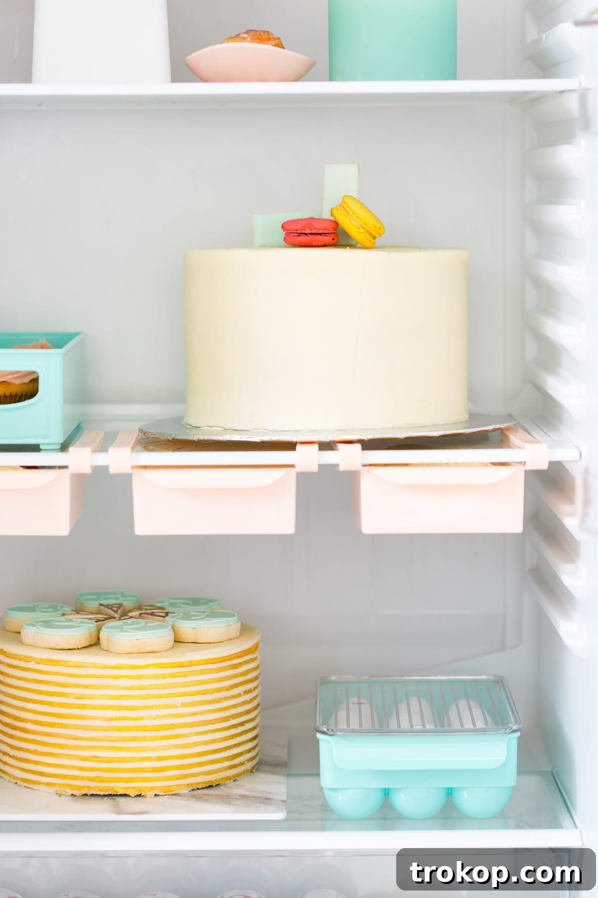Crisp and tidy shelves inside a clean refrigerator
