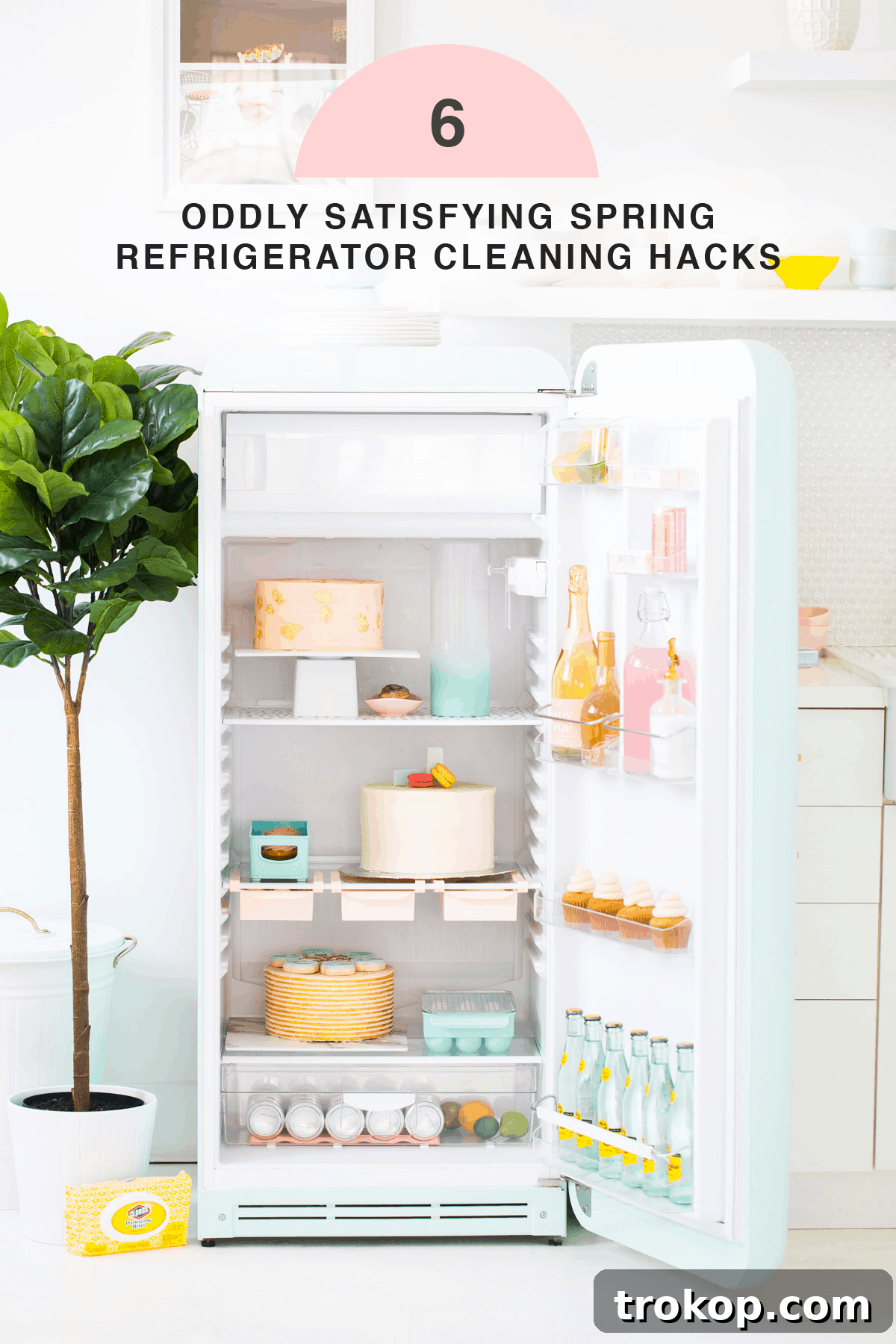 6 Unexpectedly Delightful Hacks for a Sparkling Spring Fridge 13 Bright and refreshed refrigerator interior showcasing organization