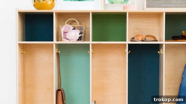 DIY Color Block Storage Lockers with a modern design.