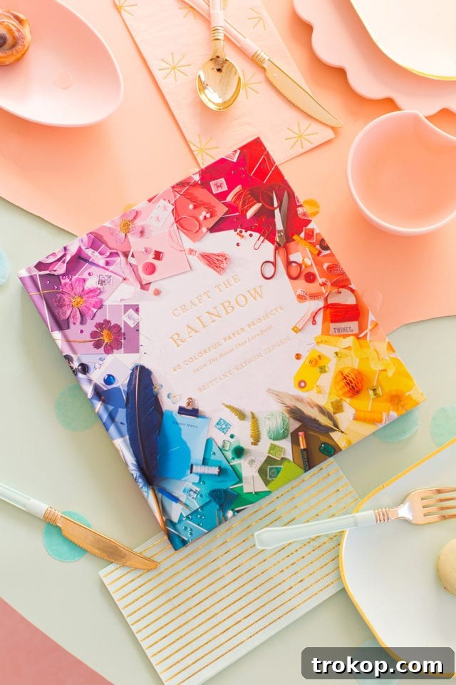 Colorful paper color block table covering for a festive event