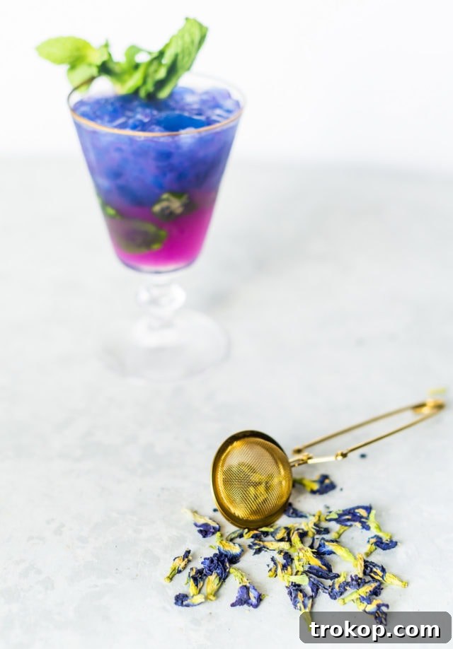 Magic Color-Changing Butterfly Pea Cocktails 5 photo of the Butterfly Pea Flower Tea leaves by top Houston lifestyle blogger Ashley Rose of Sugar & Cloth