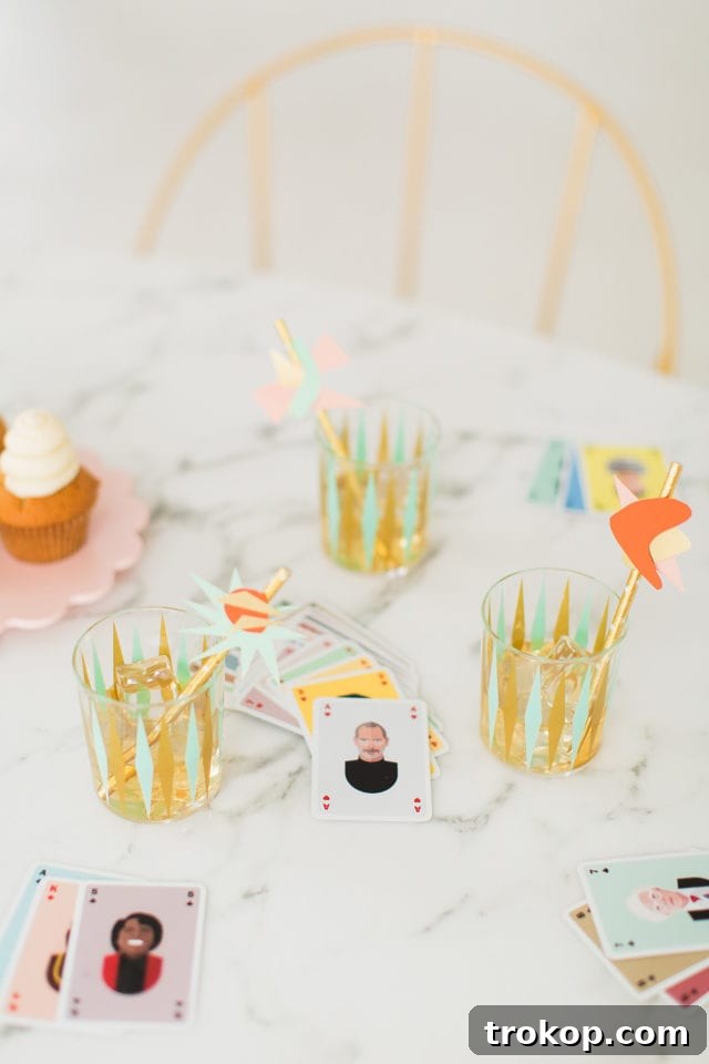 DIY Mid-Century Style Straw Stirrers 4 DIY Mid Century Straw Drink Stirrers by top Houston lifestyle blogger Ashley Rose of Sugar & Cloth