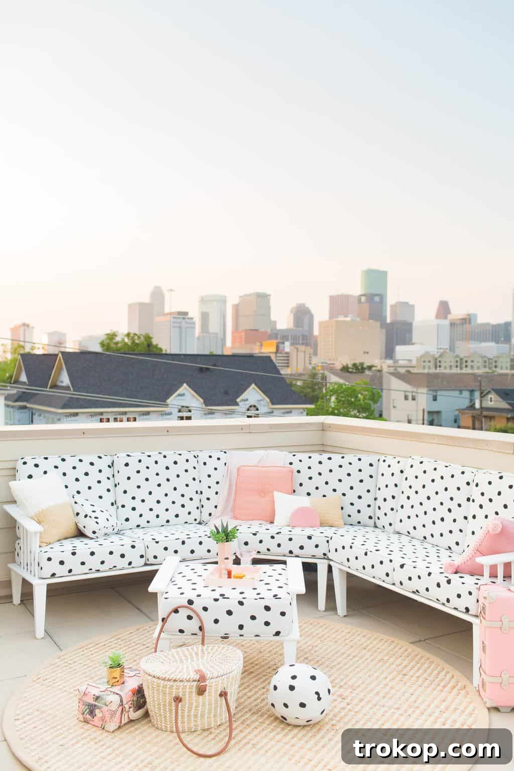 Elevated Escape: Our Downtown Rooftop Patio Unveiling 11 Our Downtown Rooftop Patio Makeover Reveal by top Houston lifestyle blogger Ashley Rose of Sugar & Cloth #makeover #beforeandafter #design #homedecor