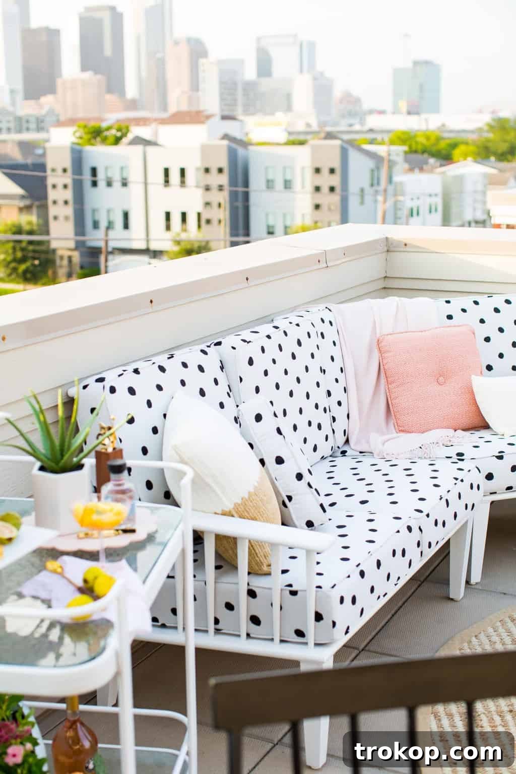 Our Downtown Rooftop Patio Makeover Reveal by top Houston lifestyle blogger Ashley Rose of Sugar & Cloth #makeover #beforeandafter #design #homedecor