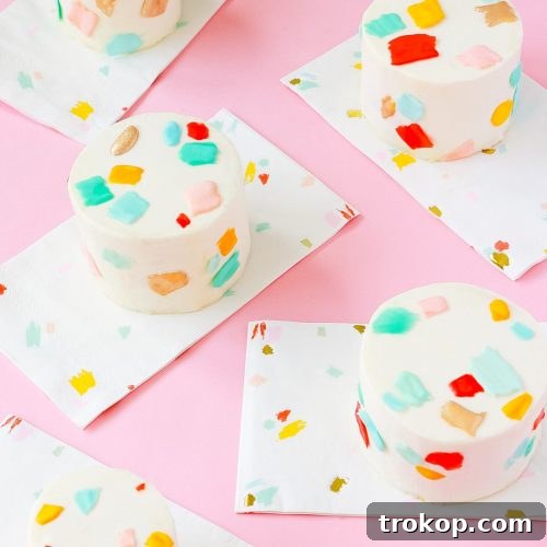 Mini Brushstroke Confetti Cakes