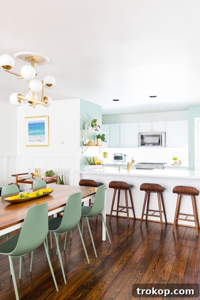 Modern Kitchen with KitchenAid Appliances: A close-up of the sleek new range and refrigerator.