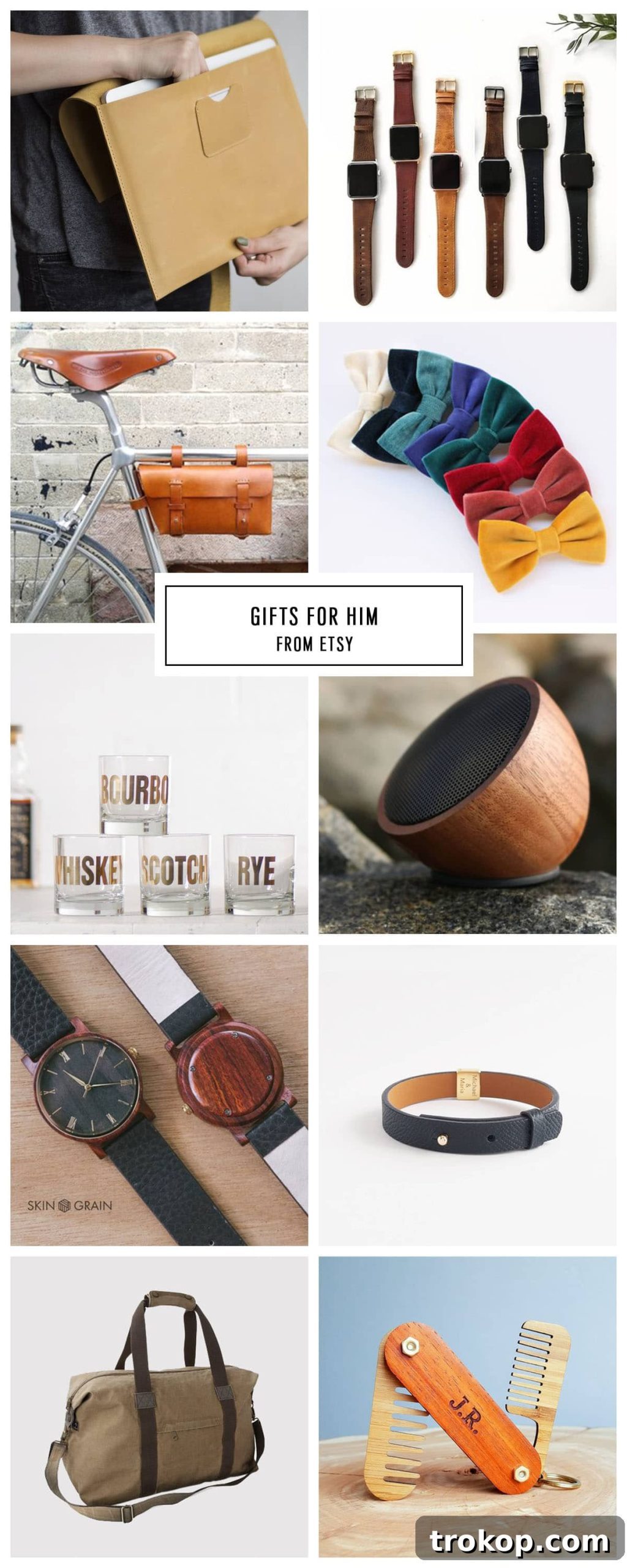 Complete Etsy Gift Guide for Him Under $75, featuring practical and stylish holiday gift ideas curated by Houston lifestyle blogger Ashley Rose of Sugar and Cloth. Perfect for Christmas presents and entertaining. Keywords: gift guide, christmas, entertaining, holiday gifts, presents, gifts for him.