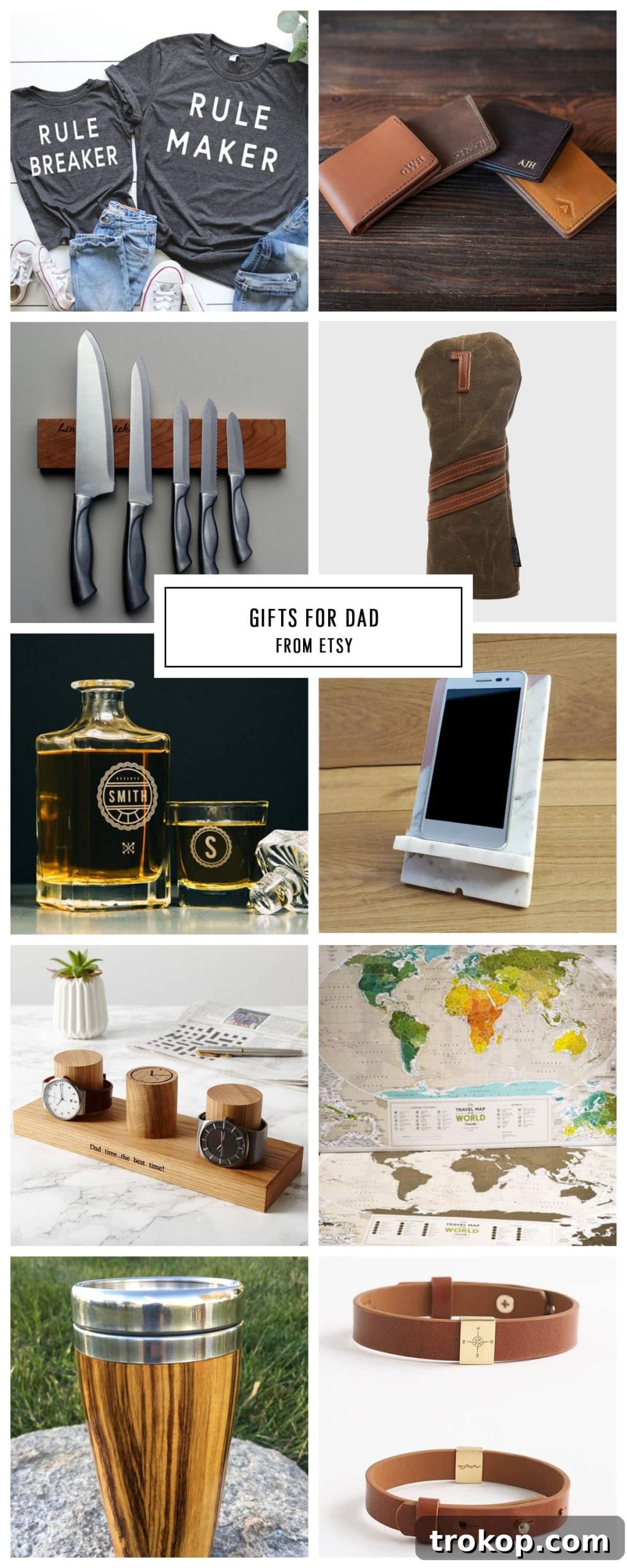Complete Etsy Gift Guide for Dad Under $75, featuring practical and personalized holiday gift ideas curated by Houston lifestyle blogger Ashley Rose of Sugar and Cloth. Perfect for Christmas presents and entertaining. Keywords: gift guide, christmas, entertaining, holiday gifts, presents, gifts for dad.