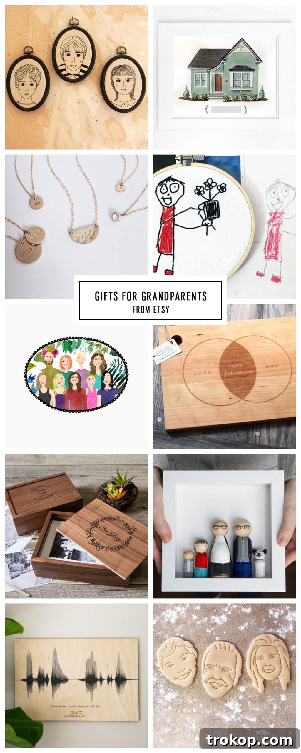 Complete Etsy Gift Guide for Grandparents Under $75, featuring sentimental and custom holiday gift ideas curated by Houston lifestyle blogger Ashley Rose of Sugar and Cloth. Perfect for Christmas presents and entertaining. Keywords: gift guide, christmas, entertaining, holiday gifts, presents, gifts for grandparents, gifts for parents.
