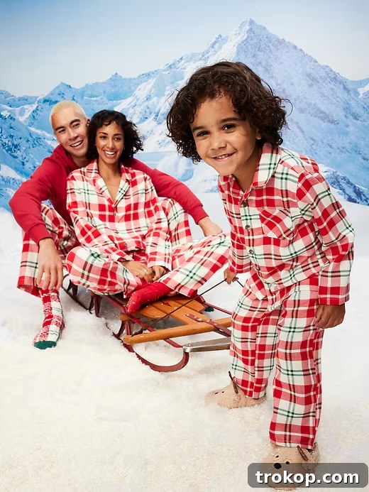 Festive Family Fun: Matching Family Christmas Pajamas 12 Old Navy family matching Christmas pajamas with a classic buffalo plaid pattern.