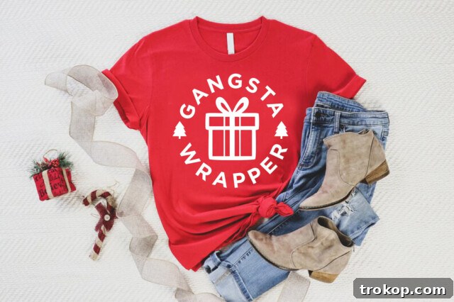 Festive Family Fun: Matching Family Christmas Pajamas 6 Funny 'Gangsta Wrapper' Christmas shirts for family matching holiday outfits.