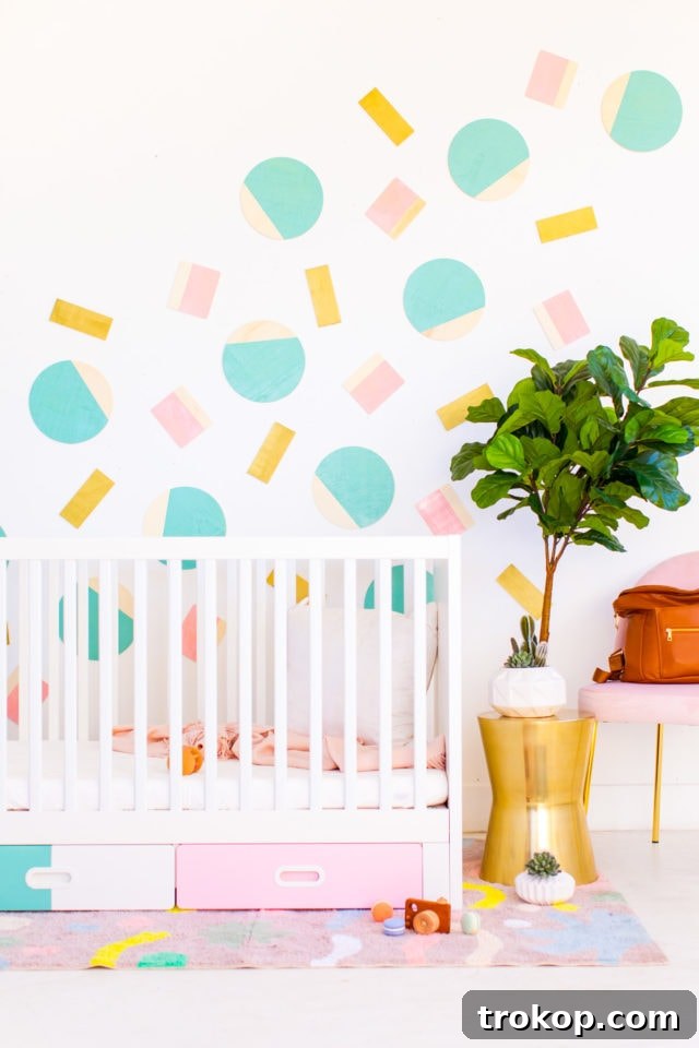 Nursery Wall Decor by Houston lifestyle blogger Ashley Rose of Sugar and Cloth -- #DIYBABYROOMDECOR #KRYLON #SPRAYPAINTPROJECT #NURSERYIDEAS