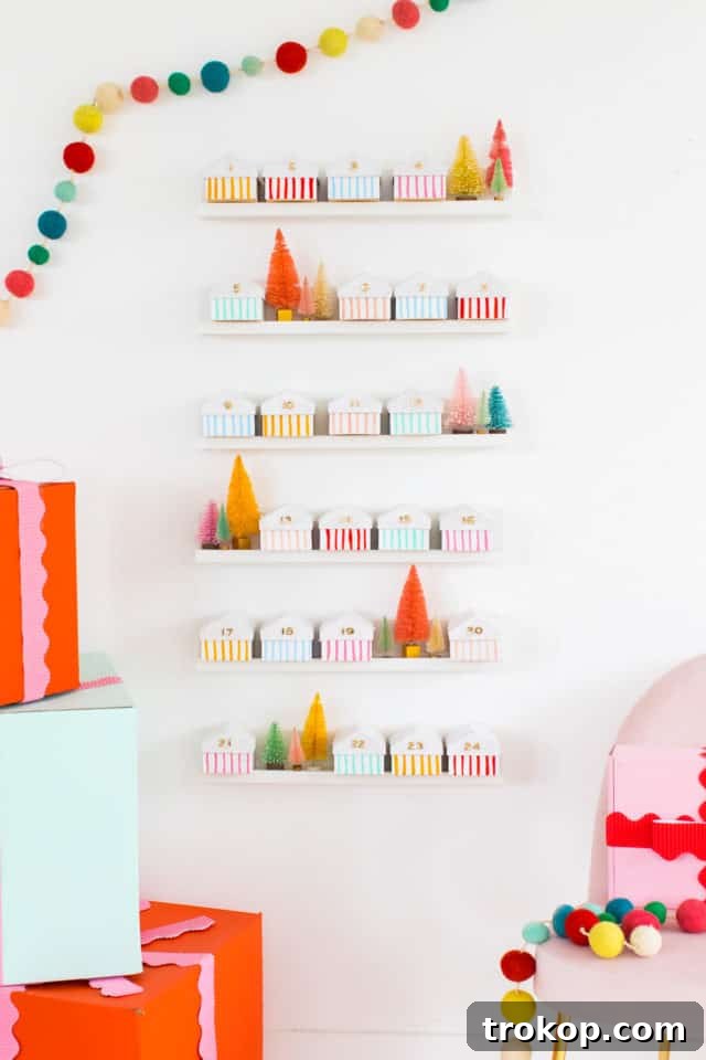Colorful Village Advent Calendar Craft for Kids 2 Charming DIY mini house advent calendar for kids