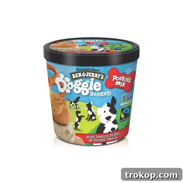 Paws-itively Perfect: Your Guide to Gifts Pets Adore 20 Ben & Jerry's Pontch's Mix Doggie Desserts frozen dog treats, peanut butter and pretzel swirls