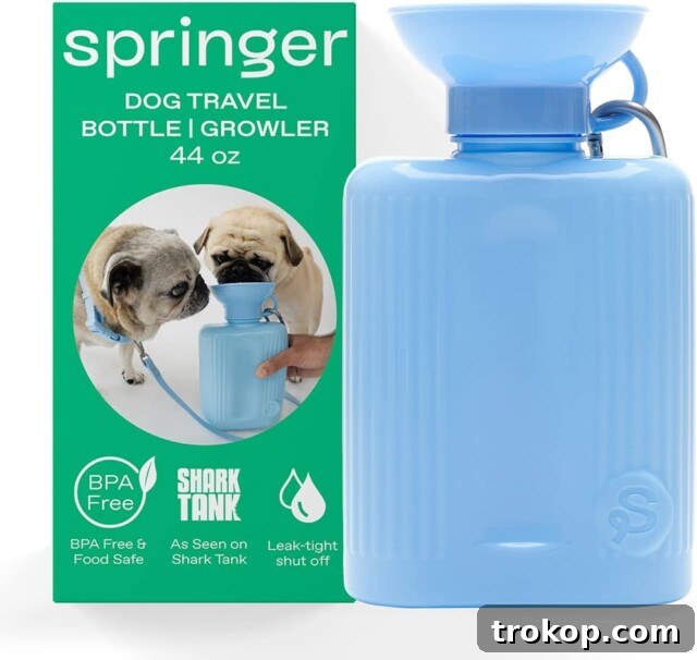 Paws-itively Perfect: Your Guide to Gifts Pets Adore 22 Portable travel dog water bottle dispenser, leak-proof and ideal for walks and hikes
