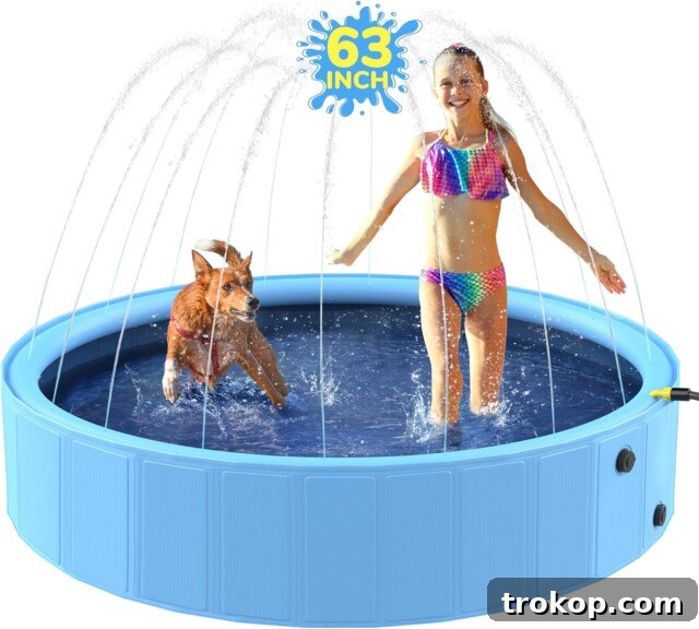 Paws-itively Perfect: Your Guide to Gifts Pets Adore 24 Large foldable outdoor splash pool for dogs and kids, heavy-duty and non-slip